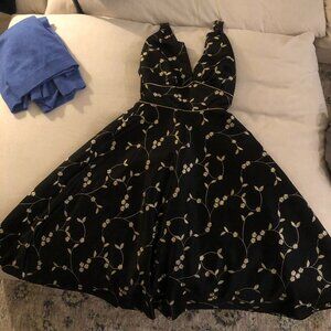 Vintage Black and Gold Dress